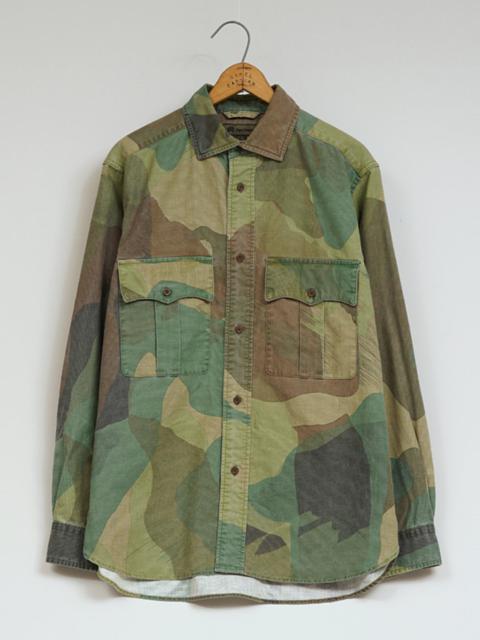 Nigel Cabourn Army Shirt Fade Cloth in Green Camo
