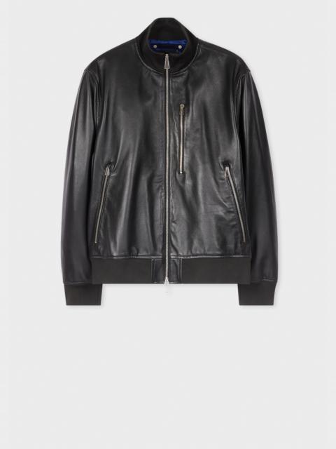 Paul Smith Leather Black Bomber Jacket