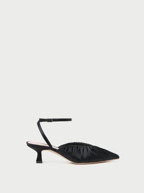 LOEFFLER RANDALL Rio Black Satin Kitten Heel