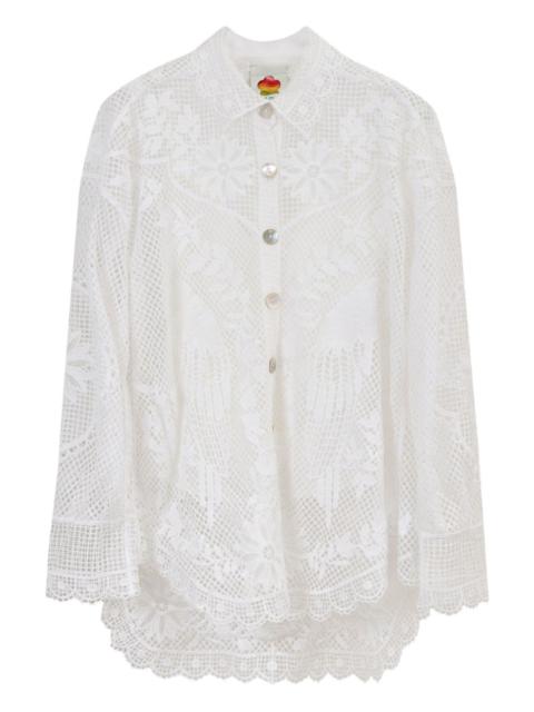 FARM RIO guipure lace shirt