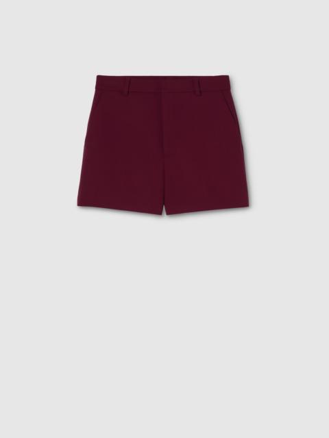 GUCCI Wool crêpe shorts with embroidery