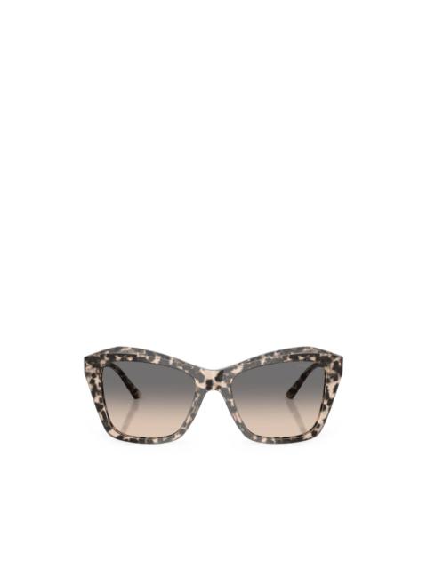 JIMMY CHOO tortoiseshell-effect geometric-frame sunglasses
