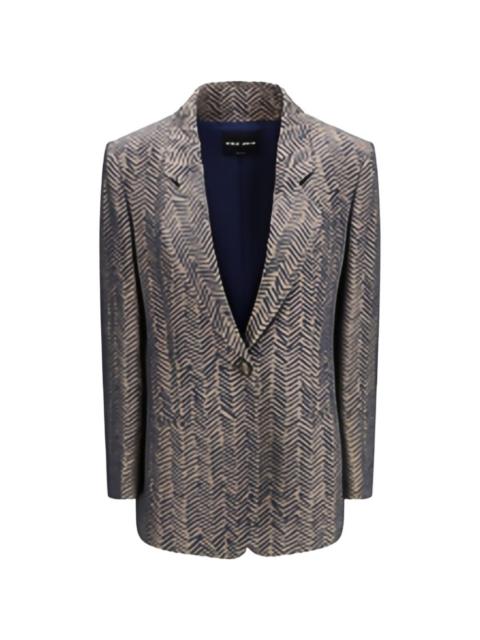 GIORGIO ARMANI single-breasted chevron-pattern jacquard blazer