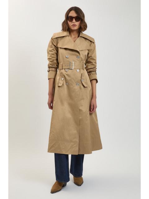 KAREN MILLEN Cotton Sheen Belted Classic Trench Coat