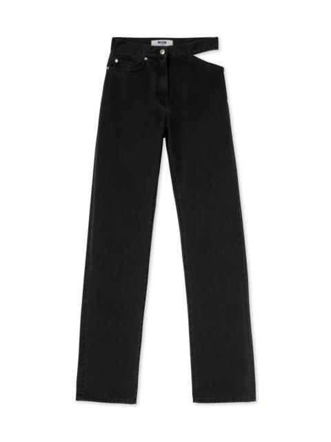 MSGM Jeans with "Black Denim with Stitches" workmanship