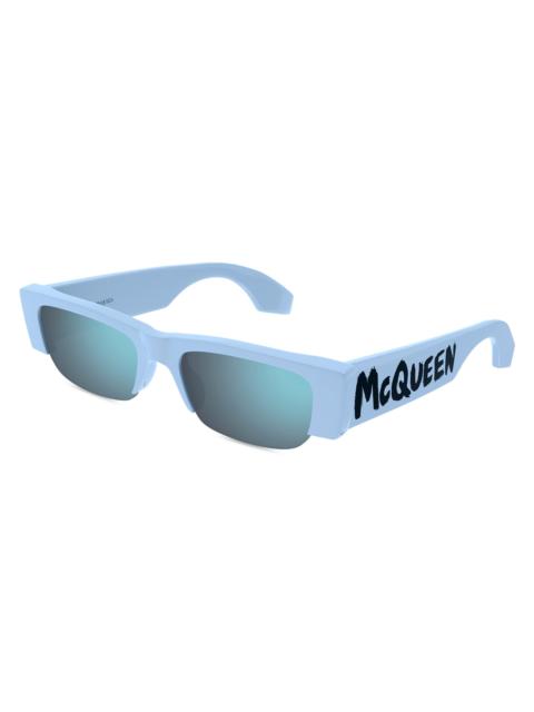 Alexander McQueen Men's Graffiti 54MM Mirrored Acetate Sunglasses - Light Blue