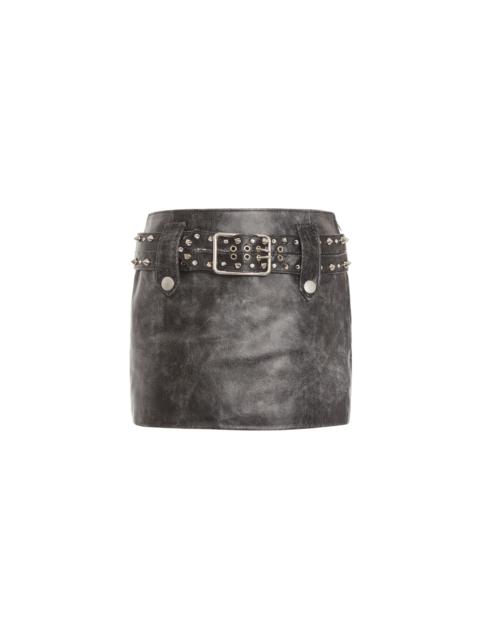 Alessandra Rich LEATHER MINI SKIRT WITH BELT