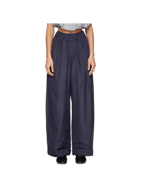 OPEN YY Navy Fluid Full Gather Trousers