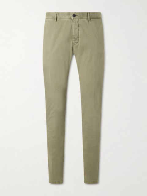 SLOWEAR Slim-Fit Tapered Stretch-Cotton Gabardine Trousers