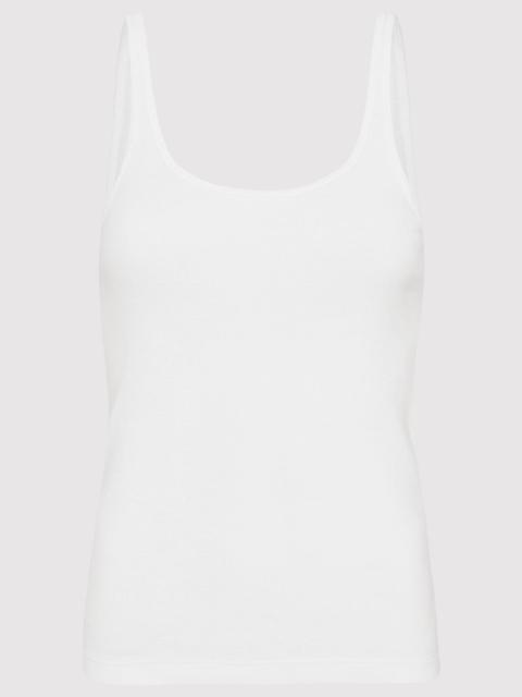 ST. AGNI Organic Cotton Slim Scoop Tank - White