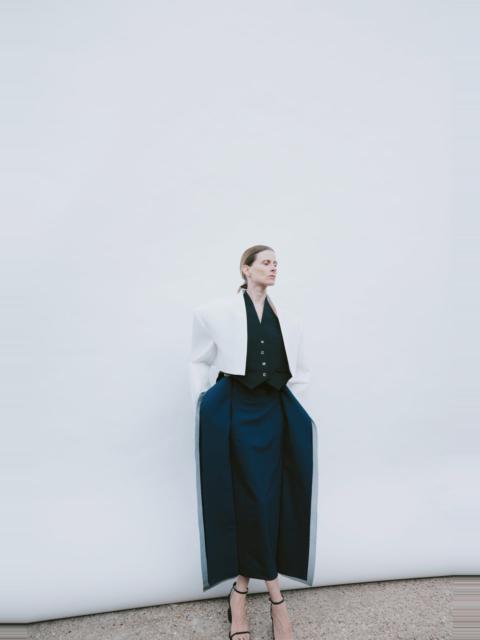 A.W.A.K.E. MODE CROPPED TUXEDO JACKET WHITE