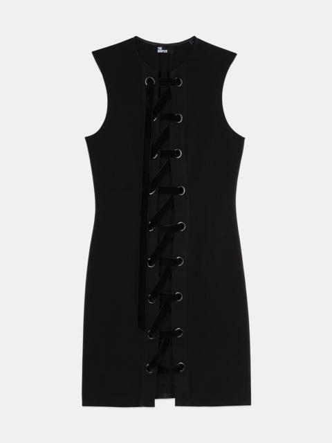 The Kooples SHORT BLACK DRESS WITH LACING