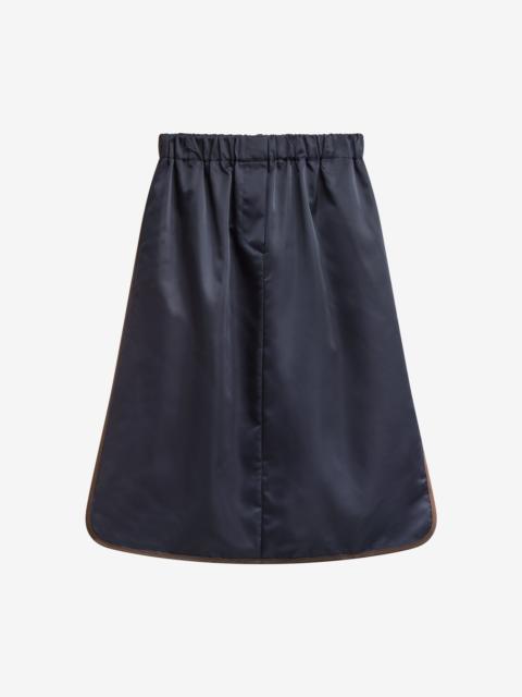 The Frankie Shop Munich Contrast Piping Midi Skirt - Navy