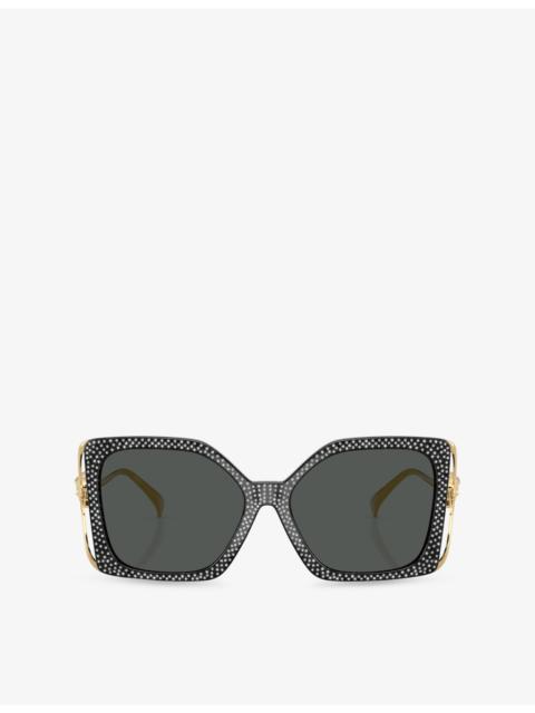 VERSACE VE4502U Square-Frame Injected Metal Sunglasses