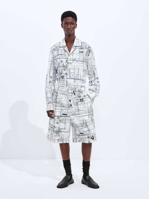 Bottega Veneta Cotton Poplin Printed Shorts