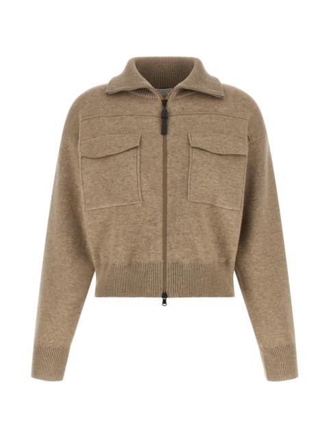 Brunello Cucinelli 'Shiny Zipper Pull' Wool Cardigan