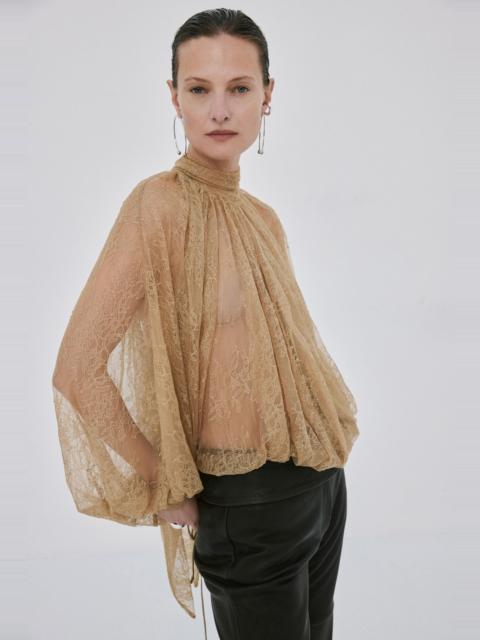 De La Vali ELUNARA TOP IN TRUFFLE BROWN FINE LACE