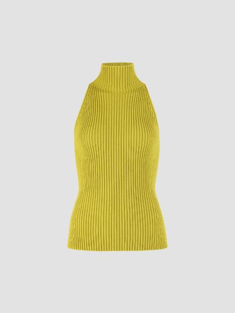 Alaïa Women's Rib-Knit Turtleneck Top - Lime