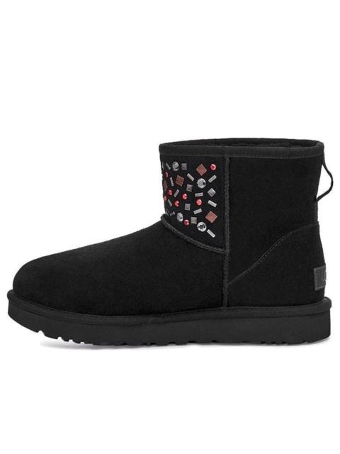UGG (WMNS) UGG Classic Mini Stud II Rivets Snow Boots Black 1119101-BLK