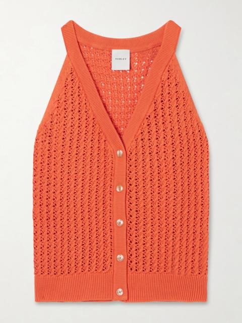 VARLEY Alessia Crochet-knit Cotton Top