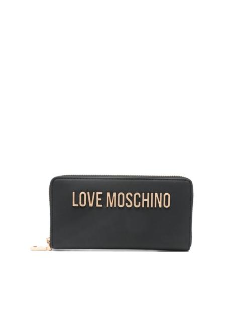 Moschino logo-lettering zip-around wallet
