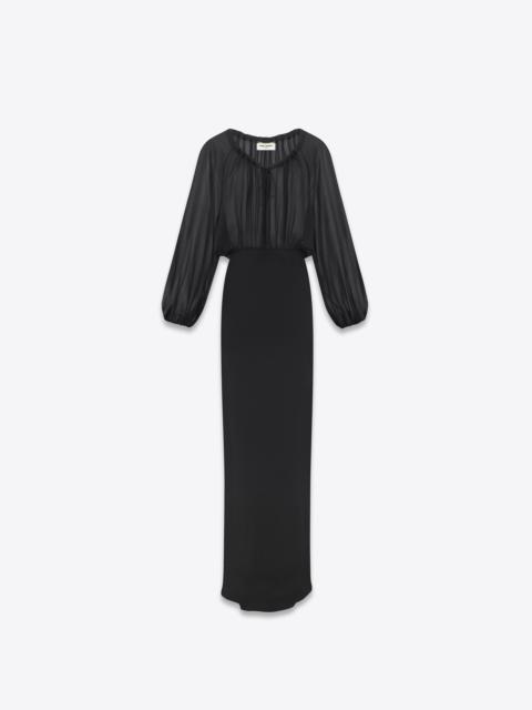 SAINT LAURENT long dress in silk georgette