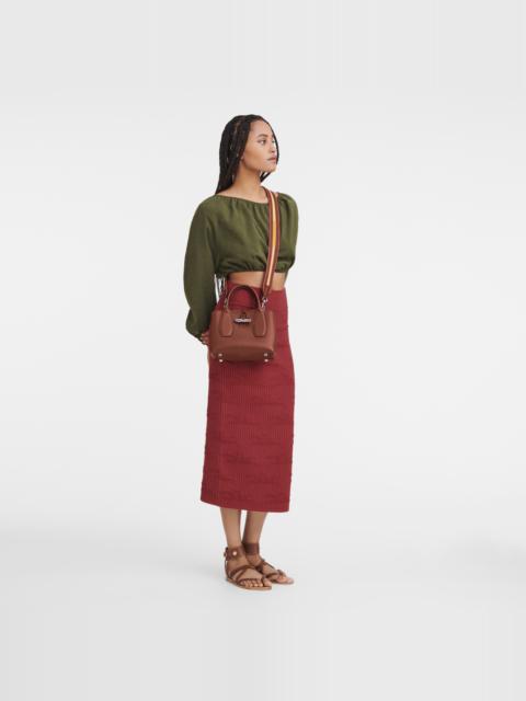 Longchamp Roseau S Handbag Mahogany - Leather