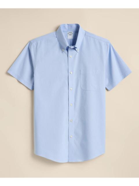 Brooks Brothers Stretch Non-Iron Broadcloth Button-Down Collar Short-Sleeve Sport Shirt