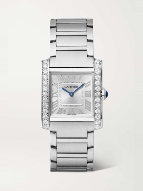 Cartier Tank Française 32mm medium stainless steel and diamond watch