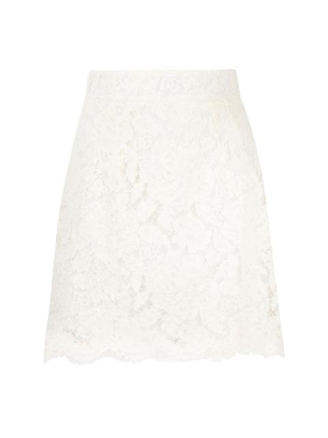 floral-lace miniskirt