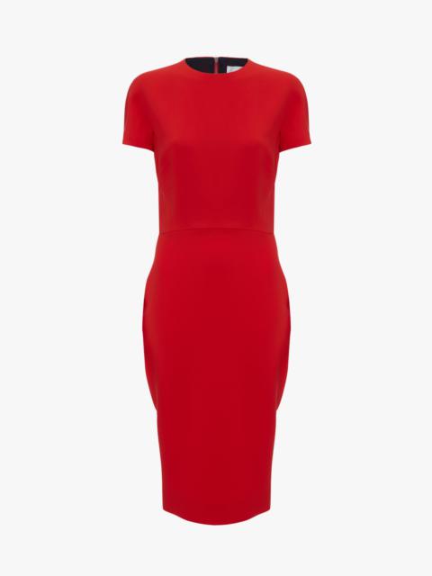 Victoria Beckham Fitted T-shirt Dress In Bright Red