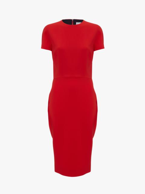 Fitted T-shirt Dress In Bright Red