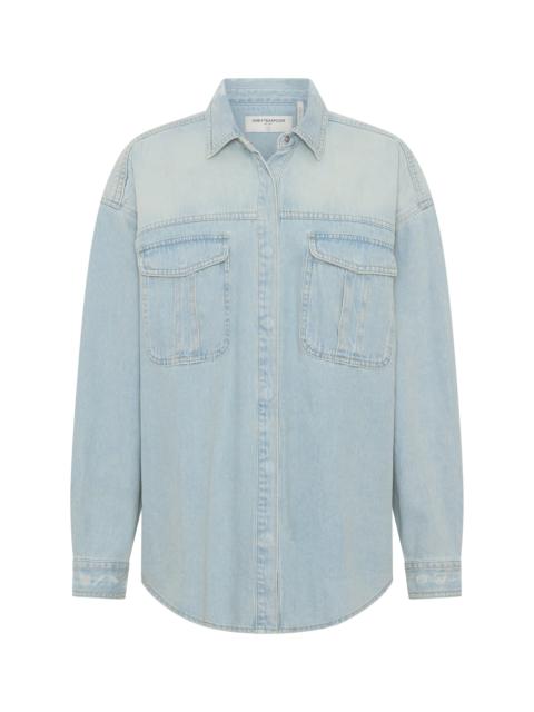 ONE TEASPOON Daydream Oversized Denim Shirt - Sea Mist Blue