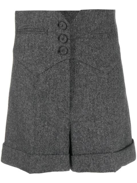 Moschino slub-texture high-waisted shorts
