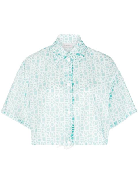 Moncler logo-print cropped shirt
