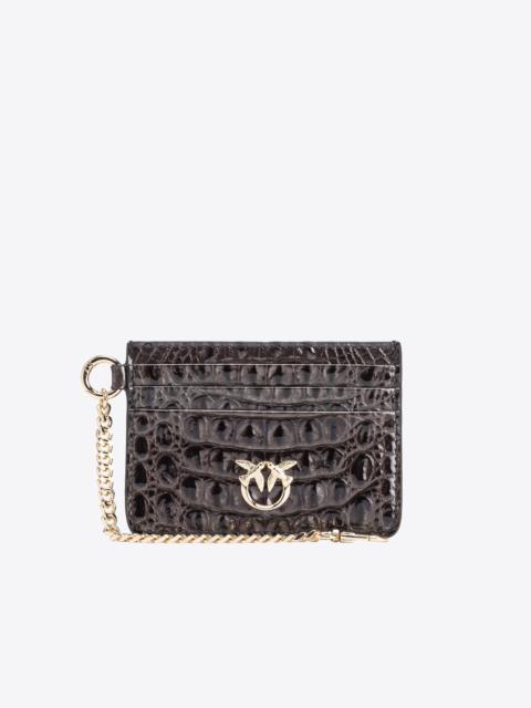PINKO PINKO GALLERIA CROC-PRINT LEATHER CARD HOLDER