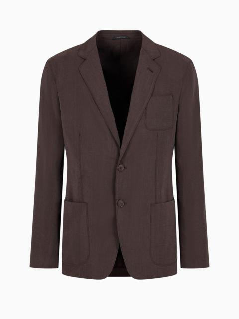 Upton line single-breasted jacket in a washed silk blend