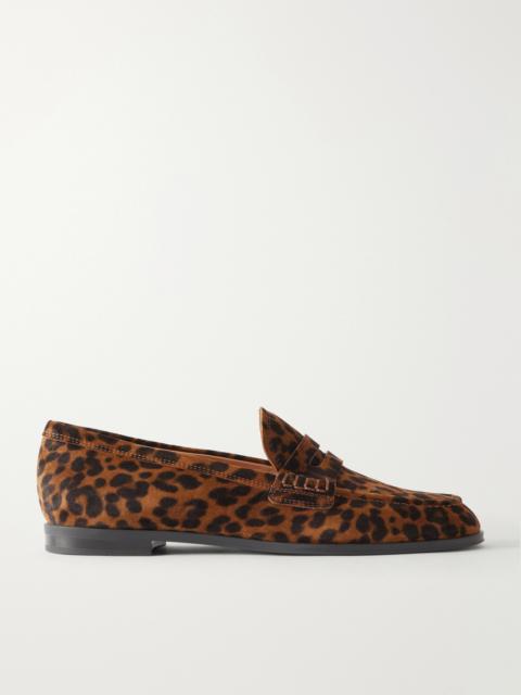 Gianvito Rossi George Nuit Leopard-print Suede Loafers