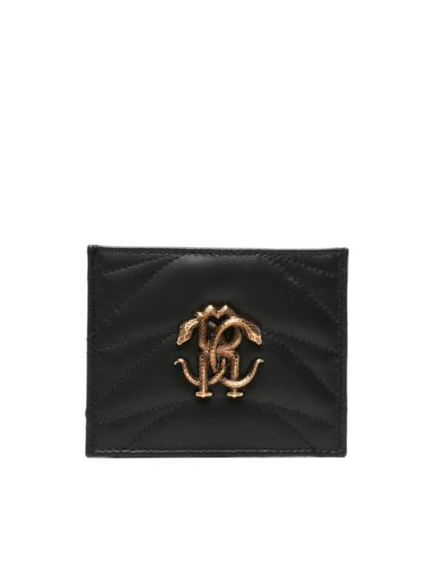 Roberto Cavalli monogram-plaque quilted cardholder