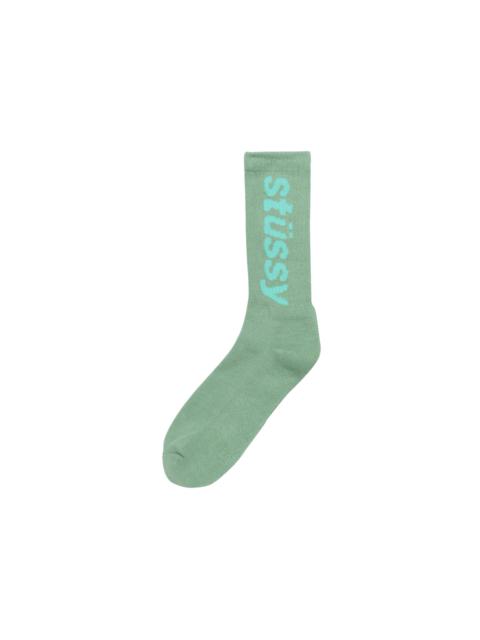 Stussy Helvetica Crew Socks 'Pistachio/Aqua'