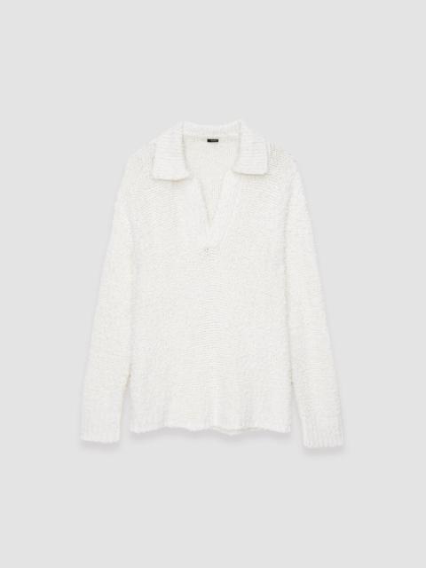 JOSEPH Textured Knit Polo Jumper