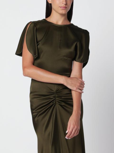 Victoria Beckham Bela green crepe satin top