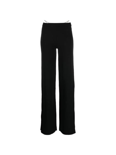 GCDS crystal-thong flared trousers