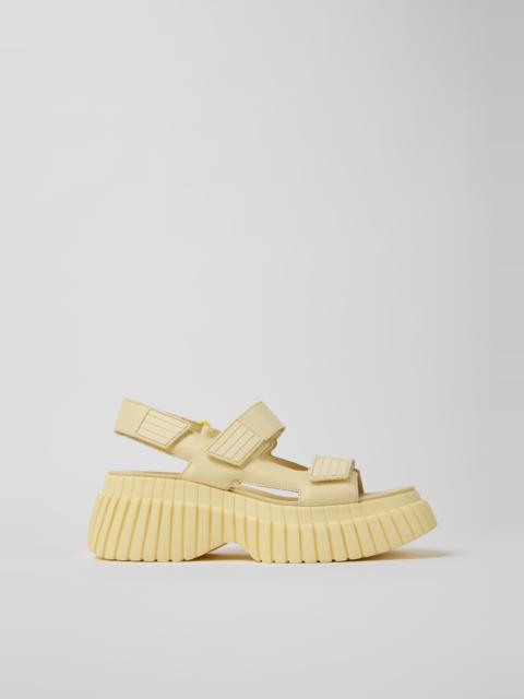 CAMPER BCN Yellow Leather Sandals for Women.