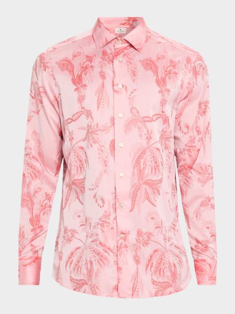 Etro Men's Cotton Tonal Paisley Button-Down Shirt