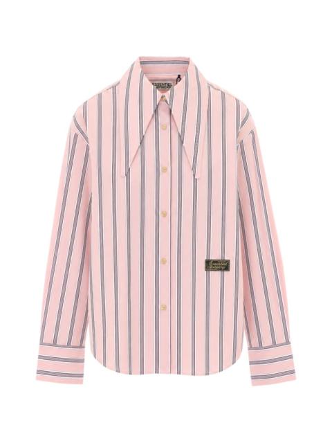 ESSENTIEL ANTWERP striped logo-patch shirt