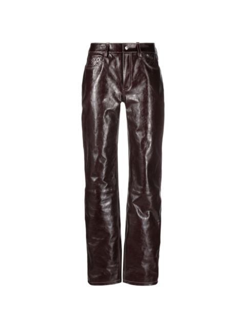 straight-leg leather trousers