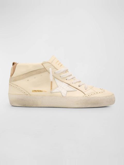 Midstar Mixed Leather Mid-Top Sneakers