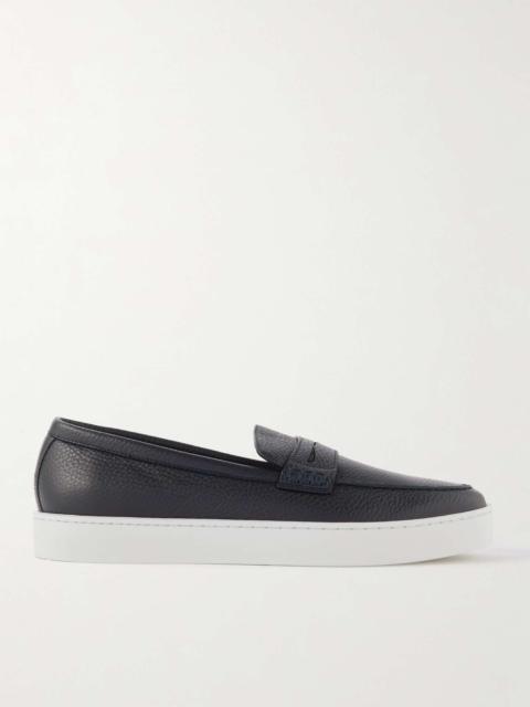Manolo Blahnik Ellis Textured-Leather Slip-On Sneakers