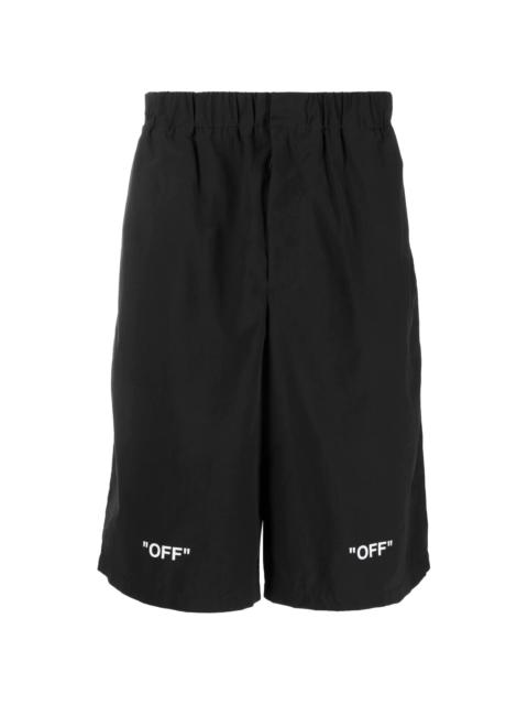 Off-White logo-print cotton shorts